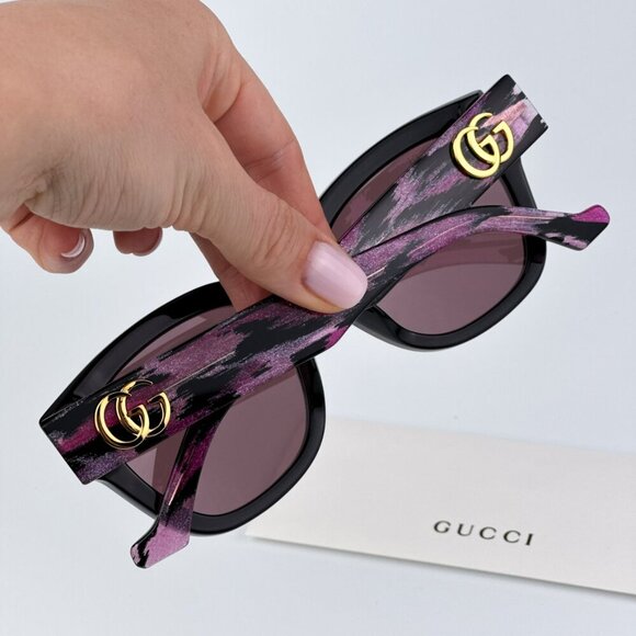 Gucci GG1550SK 004 BRAND NEW Sunglasses Black Red Women Square main image 13
